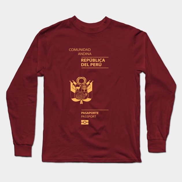 Peru passport Long Sleeve T-Shirt by Travellers